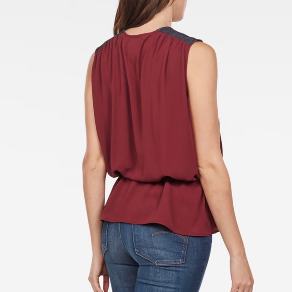 G-STAR RAW CRUSADER SLEEVELESS BLOUSE RED - S - Picture 3 of 17